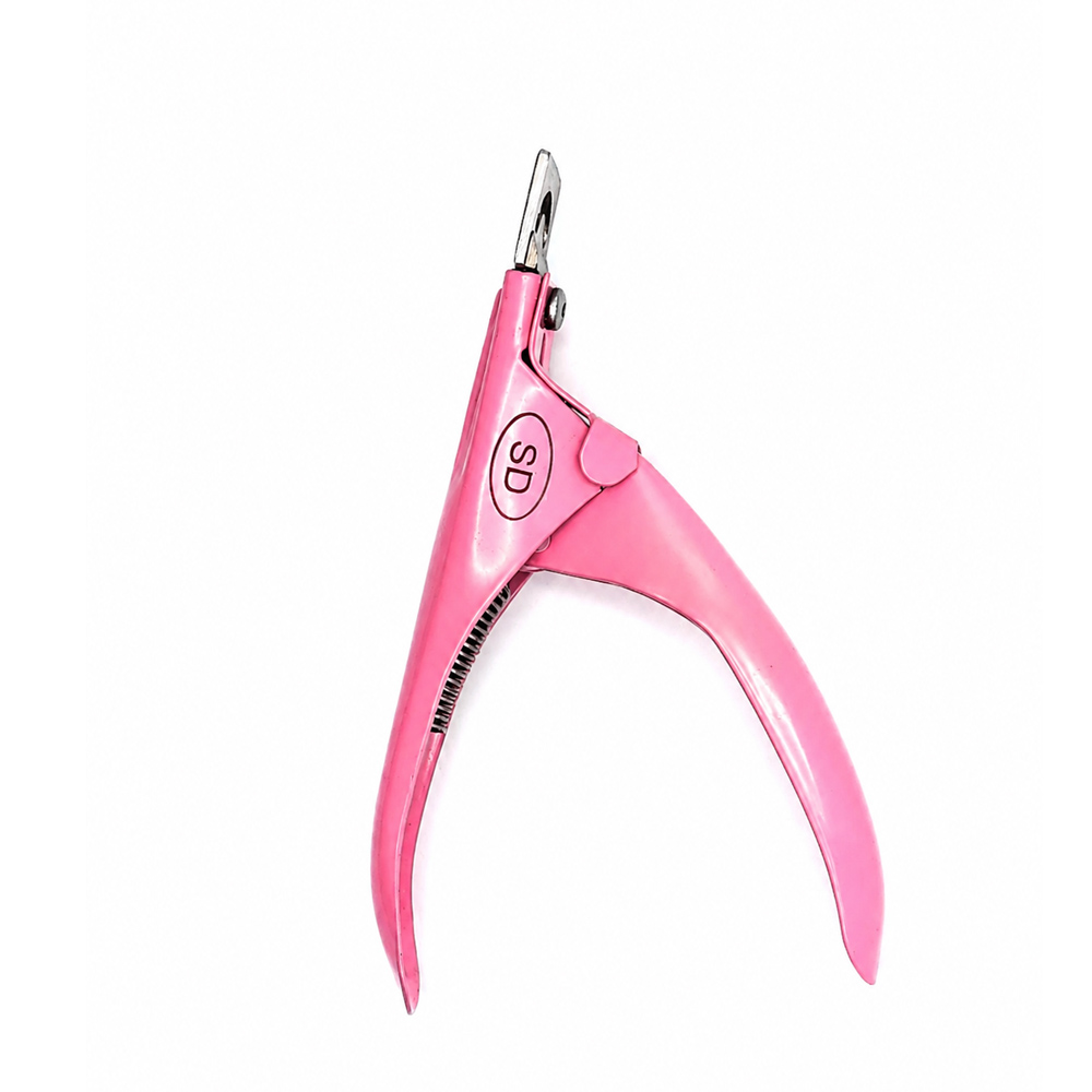 6 Stainless Steel Acrylic Nail Tip Clipper Pink - Image 1