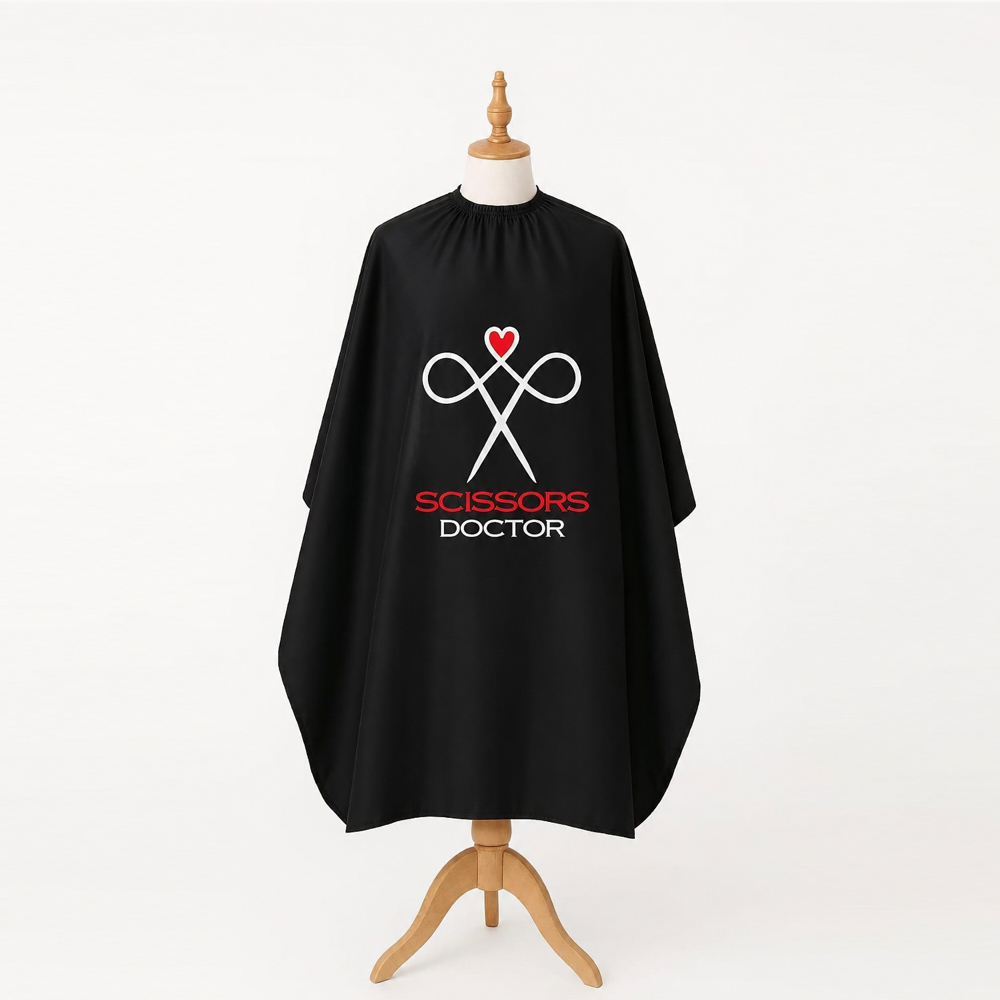 Professional Barber Cape 2 Professional Barber Cape – Black - Image 1